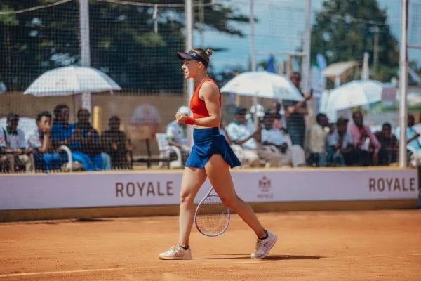 female table tennis player celebrating
